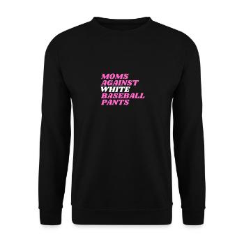 Moms Against White Baseball Pants - Unisex Pullover - Schwarz - Vorne - Alina (178cm) & Michal (187cm)