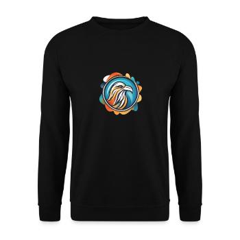 Vogel Logo Taube - Unisex Pullover - Schwarz - Vorne - Alina (178cm) & Michal (187cm)