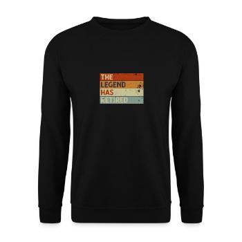 The Legend Has Retired Retirement - Unisex Sweatshirt - black - Front - Alina (178cm) & Michal (187cm)