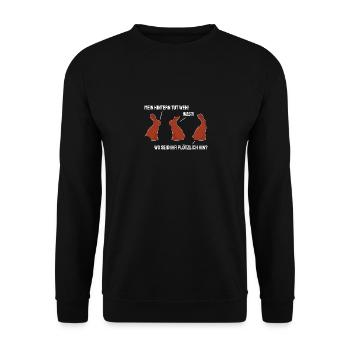 Ostern Osterhase Mein Hintern Tut Weh Ostern - Unisex Pullover - Schwarz - Vorne - Alina (178cm) & Michal (187cm)