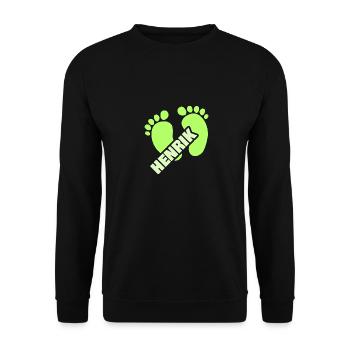 Geburt Henrik - Unisex Pullover - Schwarz - Vorne - Alina (178cm) & Michal (187cm)