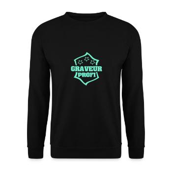 Profession Engraver - Unisex Sweatshirt - black - Front - Alina (178cm) & Michal (187cm)