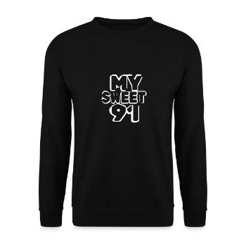 Geburtstag 91 - Unisex Pullover - Schwarz - Vorne - Alina (178cm) & Michal (187cm)