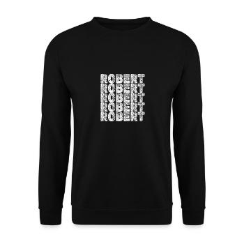 Robert als Held - Unisex Pullover - Schwarz - Vorne - Alina (178cm) & Michal (187cm)