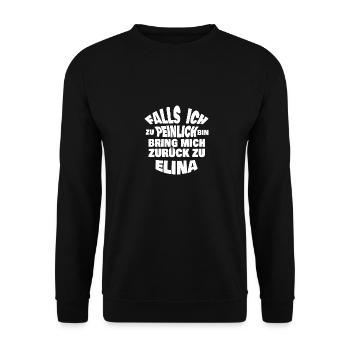 Jungesellenabschied Elina - Unisex Pullover - Schwarz - Vorne - Alina (178cm) & Michal (187cm)