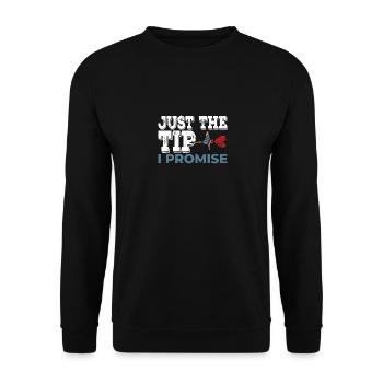 Darts Funny Just the Tip I Promise Darts Player - Unisex Pullover - Schwarz - Vorne - Alina (178cm) & Michal (187cm)
