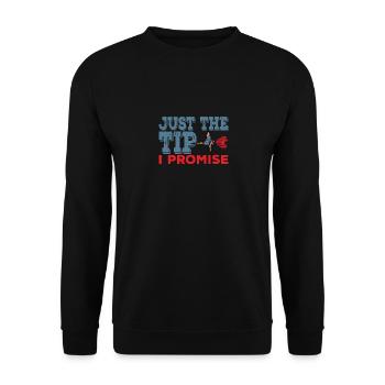 Darts Funny Just the Tip I Promise Darts Player - Unisex Pullover - Schwarz - Vorne - Alina (178cm) & Michal (187cm)