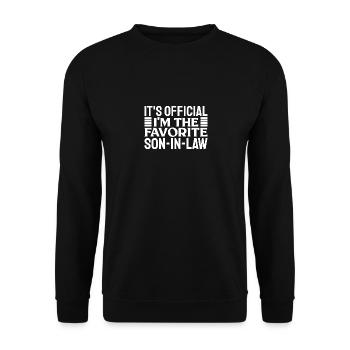 Favorite Son in Law Funny Egagement Wedding - Unisex Sweatshirt - black - Front - Alina (178cm) & Michal (187cm)