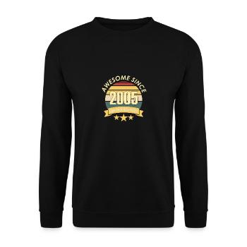 Vintage Awesome since 2005 Anniversaire Retro seashe - Sweat-shirt Unisexe - noir - Devant - Alina (178cm) & Michal (187cm)
