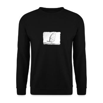 Windsurf Foil / Foiling Hand-Drawing Sketch - Unisex Sweatshirt - black - Front - Alina (178cm) & Michal (187cm)