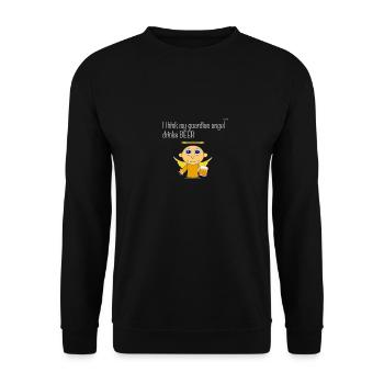 My guardian angel drinks beer - Unisex Sweatshirt - black - Front - Alina (178cm) & Michal (187cm)