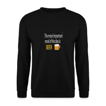 Beer is the most important meal - Unisex Sweatshirt - black - Front - Alina (178cm) & Michal (187cm)