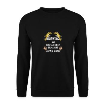 Avertissement peut spontanément parler de gecko léopard - Sweat-shirt Unisexe - noir - Devant - Alina (178cm) & Michal (187cm)