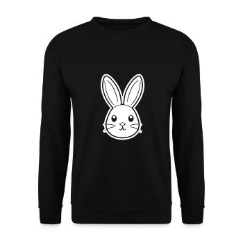 Hase Kaninchen - Unisex Pullover - Schwarz - Vorne - Alina (178cm) & Michal (187cm)