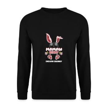 Mamaw Indische Großmutter Oma Indien Memaw - Unisex Pullover - Schwarz - Vorne - Alina (178cm) & Michal (187cm)