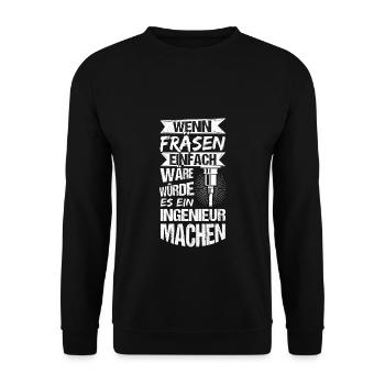 Fräsen Fräser Besser als Ingenieur Bester Job Absc - Unisex Pullover - Schwarz - Vorne - Alina (178cm) & Michal (187cm)
