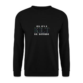 It's A Kilt No Pant Nothing Scottish Kilts - Unisex Pullover - Schwarz - Vorne - Alina (178cm) & Michal (187cm)
