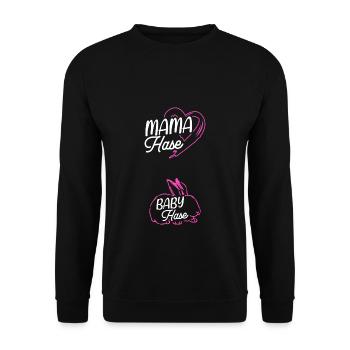 Maman Lapin Bébé Lapin Fête des Mères - Sweat-shirt Unisexe - noir - Devant - Alina (178cm) & Michal (187cm)