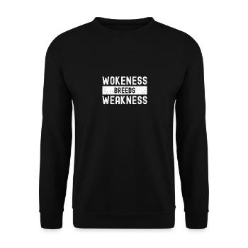 Wokeness Breeds Weakness Weightlifter - Unisex Sweatshirt - black - Front - Alina (178cm) & Michal (187cm)
