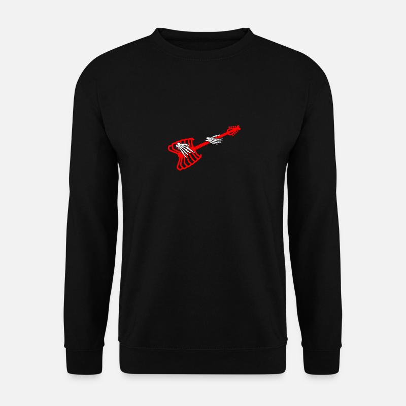 Rock & Roll Skeleton Hand & Guitar - Unisex Sweatshirt - black