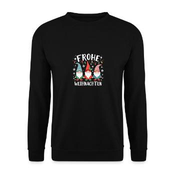 Frohe Weihnachten liebe Wichtel Xmas Gnome - Unisex Pullover - Schwarz - Vorne - Alina (178cm) & Michal (187cm)