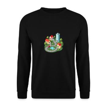 Auto Spielmatte - Vatertag mit Autos - Unisex Pullover - Schwarz - Vorne - Alina (178cm) & Michal (187cm)