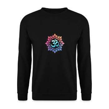 Om Mandala Spirituelles Zen Yoga Buddhistische - Unisex Pullover - Schwarz - Vorne - Alina (178cm) & Michal (187cm)