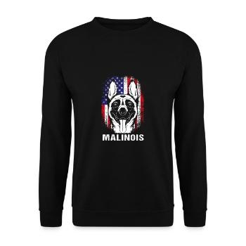 Belgian Malinois - Unisex Sweatshirt - black - Front - Alina (178cm) & Michal (187cm)