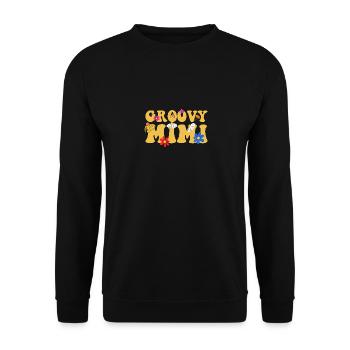 Groovy Mimi Retro Family Baby Shower Mother's Day - Unisex Sweatshirt - black - Front - Alina (178cm) & Michal (187cm)
