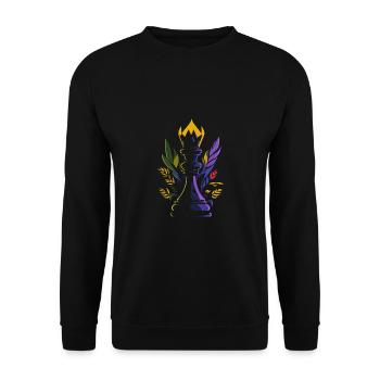 Schach Schachfigur Schachspieler - Unisex Pullover - Schwarz - Vorne - Alina (178cm) & Michal (187cm)