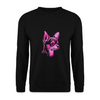 Chihuahua, Shorthair, Dog Head, Drawing pink - Unisex Sweatshirt - black - Front - Alina (178cm) & Michal (187cm)