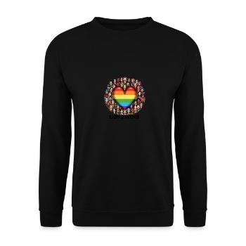 Love Wins Rainbow Heart Diversity Art - Unisex Sweatshirt - black - Front - Alina (178cm) & Michal (187cm)