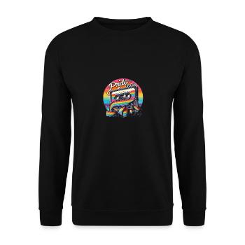 Pride Tunes Retro Rainbow Cassette Design - Unisex Sweatshirt - black - Front - Alina (178cm) & Michal (187cm)