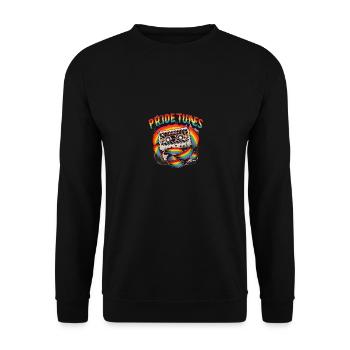 Pride Tunes Retro Rainbow Cassette - Unisex Pullover - Schwarz - Vorne - Alina (178cm) & Michal (187cm)