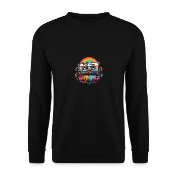 Conception de cassette arc-en-ciel Pride Tunes - Sweat-shirt Unisexe - noir - Devant - Alina (178cm) & Michal (187cm)