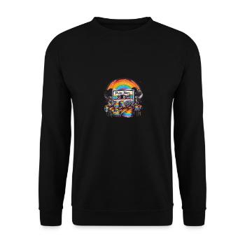 Pride Tunes Rainbow Cassette Design - Unisex Sweatshirt - black - Front - Alina (178cm) & Michal (187cm)