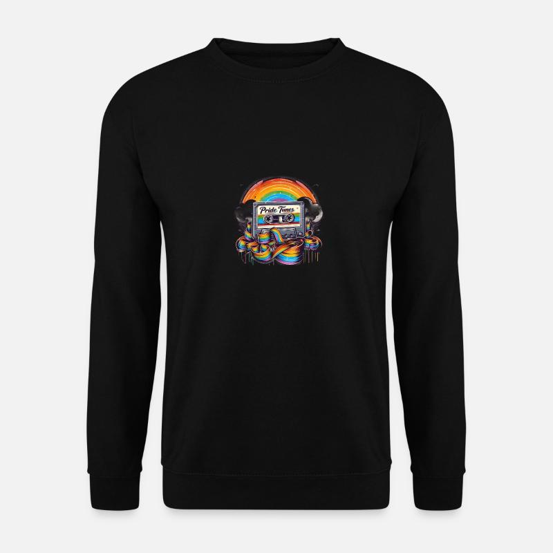 Pride Tunes Rainbow Cassette Design - Unisex Sweatshirt - black