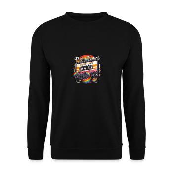 Pride Tunes Retro Rainbow Cassette Design - Unisex Sweatshirt - black - Front - Alina (178cm) & Michal (187cm)