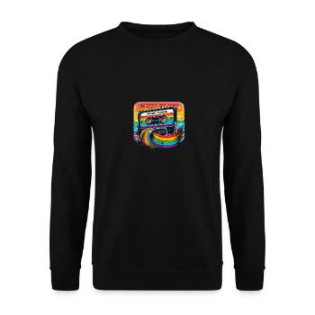 Pride Tunes Rainbow Cassette Design - Unisex Sweatshirt - black - Front - Alina (178cm) & Michal (187cm)