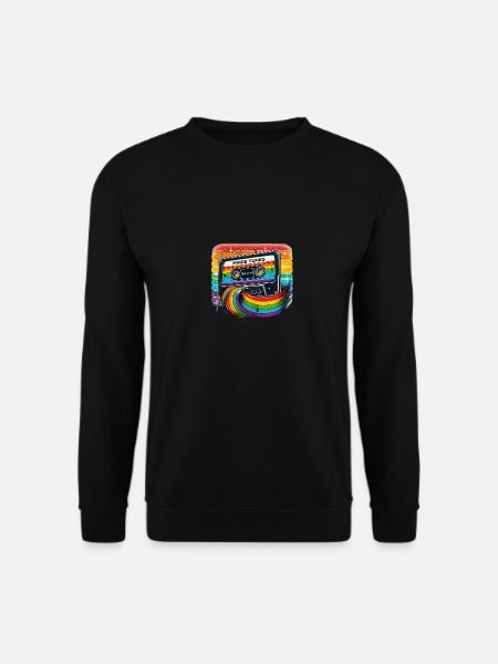 Pride Tunes Rainbow Cassette Design - Unisex Sweatshirt - black