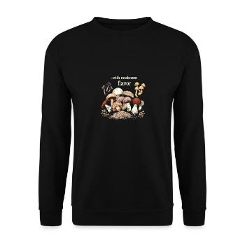 With mushroom flavor design - Unisex Sweatshirt - black - Front - Alina (178cm) & Michal (187cm)