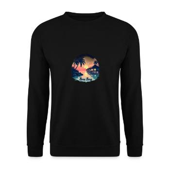 Paradis tropical Bora Bora Coucher de soleil sur la plage - Sweat-shirt Unisexe - noir - Devant - Alina (178cm) & Michal (187cm)