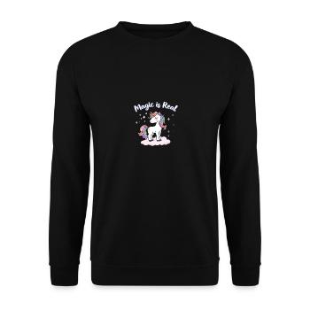 La magie est une véritable licorne Inspiration L’art pour les rêveurs - Sweat-shirt Unisexe - noir - Devant - Alina (178cm) & Michal (187cm)