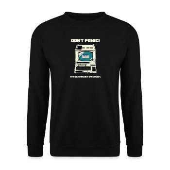 Keine Panik, ich bin ein Technologiespezialist Lehrer ts - Unisex Pullover - Schwarz - Vorne - Alina (178cm) & Michal (187cm)