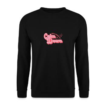 Retro Style Calm Down - Unisex Pullover - Schwarz - Vorne - Alina (178cm) & Michal (187cm)