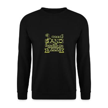 i need sand beneath my feet yellow beach volleyball - Unisex Sweatshirt - black - Front - Alina (178cm) & Michal (187cm)
