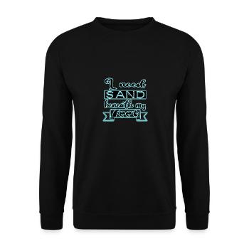 i need sand beneath my feet blau Strand Volleyball - Unisex Pullover - Schwarz - Vorne - Alina (178cm) & Michal (187cm)