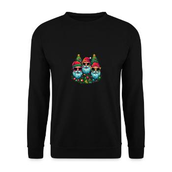 Cool Santas with sunglasses - Unisex Sweatshirt - black - Front - Alina (178cm) & Michal (187cm)