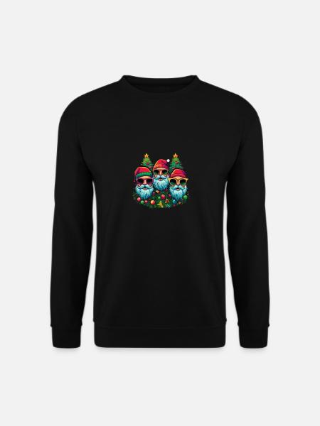 Cool Santas with sunglasses - Unisex Sweatshirt - black
