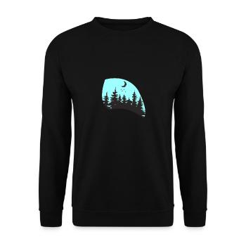 Magic Forest Moonlight Silhouette Minimal - Unisex Sweatshirt - black - Front - Alina (178cm) & Michal (187cm)